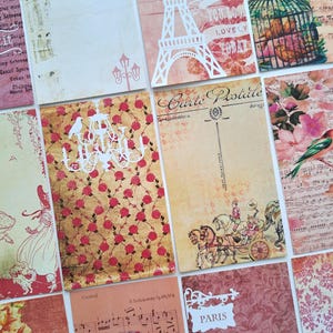 Vintage rosa Muster Papier bedruckt - 64 Stück doppelseitig bedruckte Hintergrundpapiere, gemustertes Papier, Scrapbook-Papiere, Papierreste