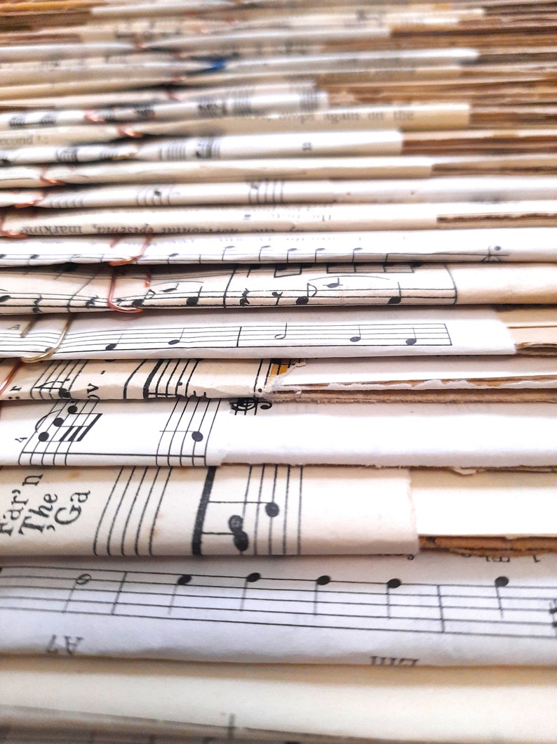 Notes Notes Notes Rusty Rusty Rusty Vintage Music Score Sheets Bundle, Genuine, for Junk Journal Supplies ...