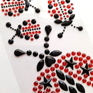 Autocollants coccinelle en strass, embellissements de strass, autocollants bling, autocollants 3D, oeuvre d'art pour bijou, autocollants pour ordinateur portable, dessus de cartes