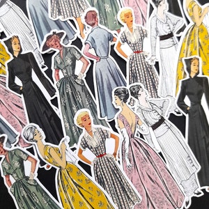 Vintage Frauen Mode Modelle Die Cuts, Vintage Ephemera, Vintage Junk Journal Smash Buch Klebebuch, Mode Die Cuts, Karten Topper