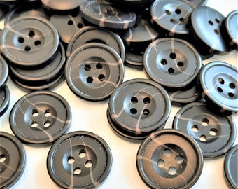 20mm black buttons, 4-hole / large buttons / sewing supplies / needlework  supplies / brown buttons