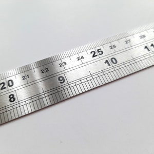 30cm 12 inch steel ruler with metric and imperial measurements, craft tool metal ruler, straight edge
