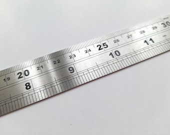 30cm 12 inch steel ruler with metric and imperial measurements, craft tool metal ruler, straight edge