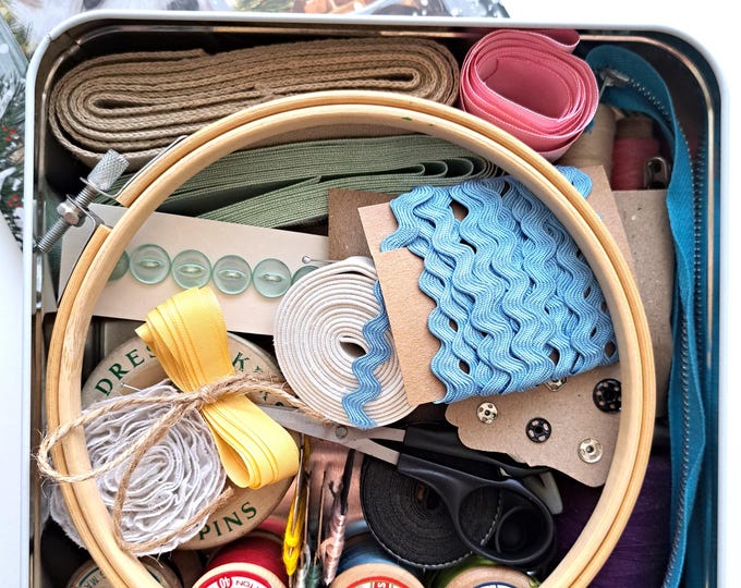 Vintage Sewing Kit With Lovely Haberdashery Items, Neatly Stored in an ...