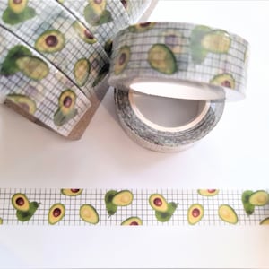 Avocado Washi Tape, bunt bedrucktes Washi Tape, Lebensmittel Washi Tape, Obst Washi Tape, Gesundes Washi Tape