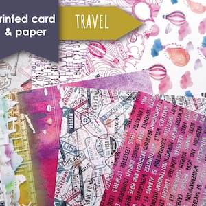 Printed Patterned A4 card and paper - Travel & Adventure theme - background papers - patterned card