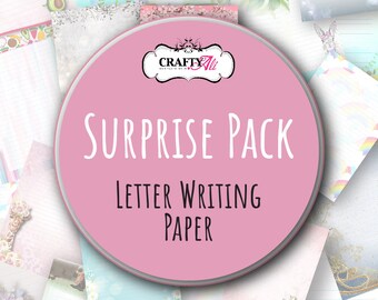 Surprise Pack Printed Letter writing paper, notepaper set, grab bag surprise pack, lucky dip note paper, mystery notepaper set