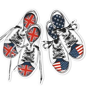 Grandes découpes éphémères de mode rouges, blanches et bleues, fournitures de journal indésirable, découpes de mode, dessus de cartes, Union Jack, Stars and Stripes