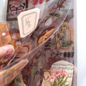 20 sheet sticker album, over 150 stickers, vintage theme, collage stickers, junk journal supplies, card toppers