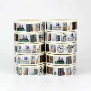 Haushaltsgegenstände Washi Tape, bedrucktes Masking Tape, Uhren Washi Tape, cooles Washi Tape, dekoratives Klebeband für Journaling