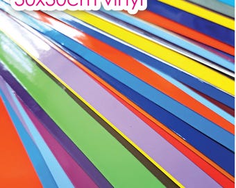 Assorted Self-Adhesive Vinyl Sheets, 30x30cm Craft Vinyl Offcuts