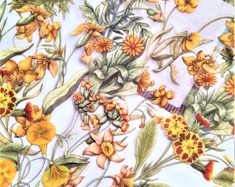Yellow Flowers Stickers - flower stickers - clear stickers - yellow stickers - card toppers / junk journal supplies / floral stickers