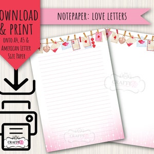 Carta da lettere STAMPABILE, lettere d'amore, carta da lettere digitale, carta da lettere da scaricare e stampare
