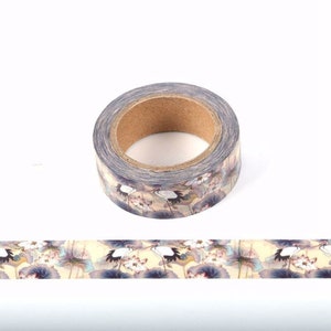 Ostasiatischer Kranich Washi Tape, bedrucktes Masking Tape, Vogel Washi Tape, Junk Journal Bedarf, dekoratives Klebeband für Journaling