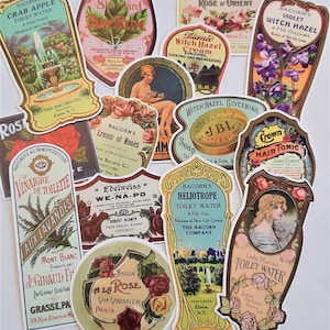 Vintage labels die cuts ephemera embellishments junk journal, perfect for card making