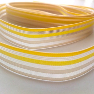3.8 metres of 18mm wide Yellow striped Ribbon