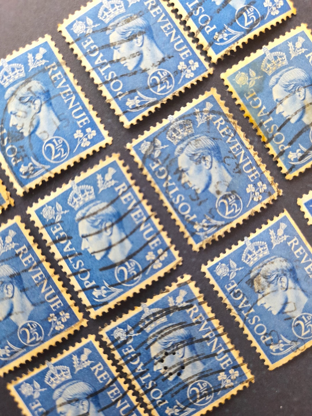 Old Stamps, UK, 2 1/2D, Predecimal 193040's King VI, British Stamps, Stamp Collecting