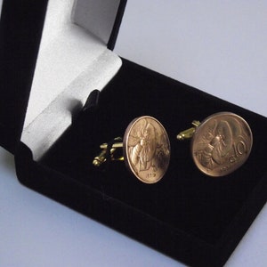 35 - Italian 10 Centesimi Honey Bee Coin Cufflinks