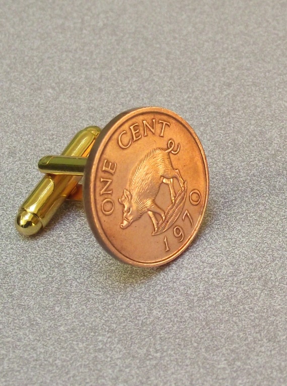 Great Caiman Thrush 1C Coin 2008 Cufflinks