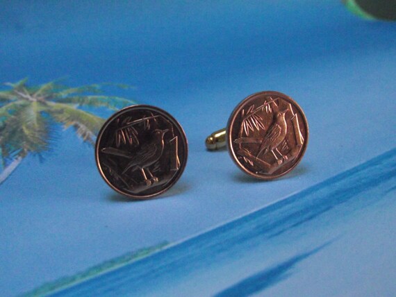 Great Caiman Thrush 1C Coin 2008 Cufflinks