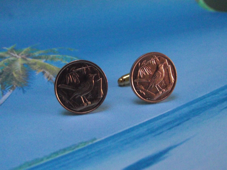 Great Caiman Thrush 1C Coin 2008 Cufflinks