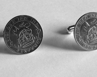 03sp 1915 Silver Sixpence Cufflinks