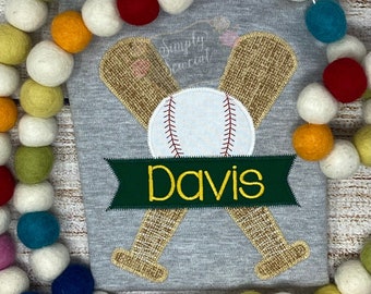 Baseball Embroidered Shirt /Fall Ball Applique Short Sleeve Shirt/ Personalized Baseball Team Shirt/ Short Sleeve Custom Kids Shirt