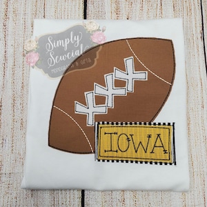 SHORT SLEEVE Football Team Embroidered Shirt/ College Football Applique Shirt / Personalized Pro Football Applique/ Custom Shirt