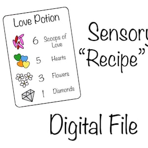 Valentine’s Day Love Potion Senosry Bin Recipe Cards Digital File ONLY | Instant Download