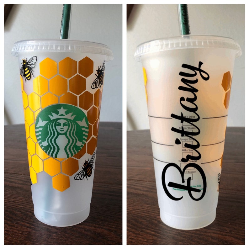 Customizable Honeycomb and Bee Starbucks Cup | bumblebees | Hornets | Golden Honeycomb | Bee Kind | Summer Tumbler | Reusable Venti Cold Cup 