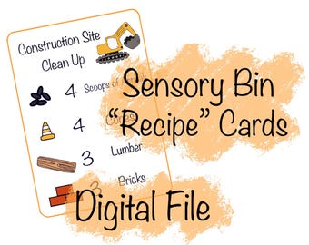 Tarjetas de recetas para contenedores de sensores de limpieza de obras de construcción (archivo digital únicamente / descarga instantánea)