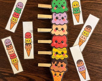 Actividad para construir helados, carpeta de actividades para preescolar (PDF imprimible)