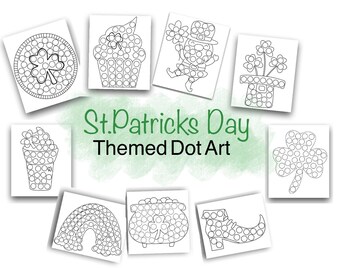 Actividad con marcador de puntos para el Día de San Patricio: Páginas para colorear para niños pequeños (Descarga digital)