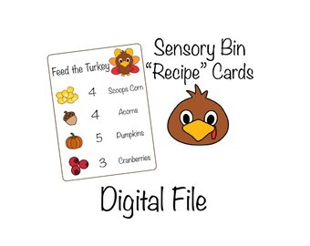 Archivo digital / Tarjetas digitales para descargar del juego "Alimenta al pavo" (solo tarjetas)