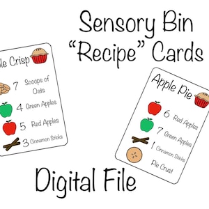 Arquivo digital | Apple Pie Sensory Bin Cartões de download digital somente