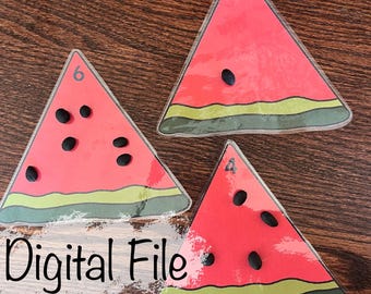 Watermelon Counting Play Dough Mats: Toddler Learning Cards (Digital Download)