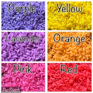 Sensory Bin Rice Filler  | Hand Dyed Rice | Sensory Table | Educational | Kids toys