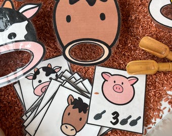 Tarjetas para alimentar a los animales de granja (archivo digital SOLAMENTE) / Descarga instantánea / Lección de granja para la escuela en casa