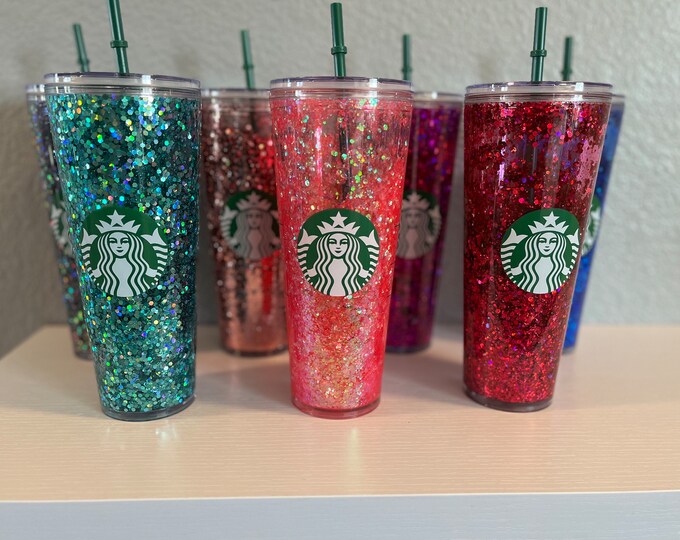 Custom Starbucks Snow Globe Tumbler / Glitter Tumbler / Personalized