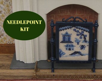 1 12 Dollhouse Fire Screen Kit 32 Ct Silk Gauze Petit Point Etsy