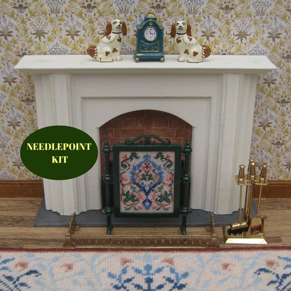 1 12 Dollhouse Fire Screen Kit 32 Ct Silk Gauze Petit Point Etsy