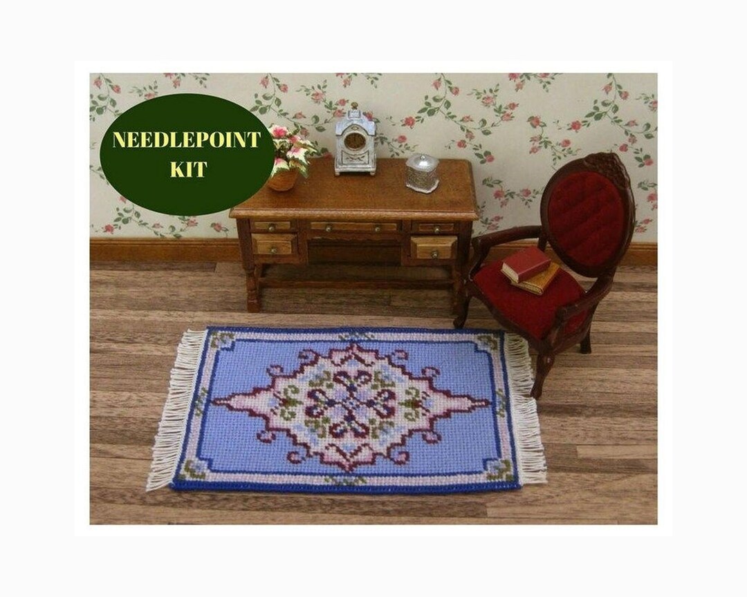 Dollhouse Miniatures Rug KIT. Doll House Rug for 112 Scale Dolls House