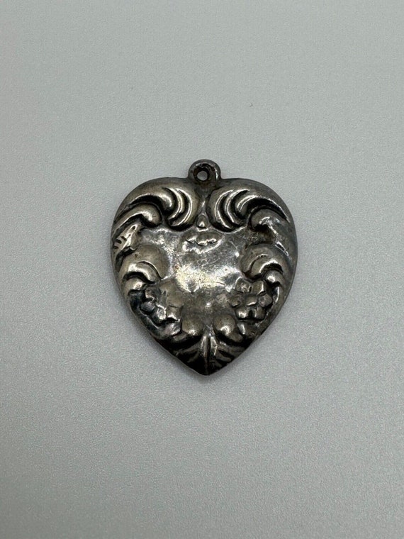 Vintage Sterling Silver HEART Charm Pendant SIGNED