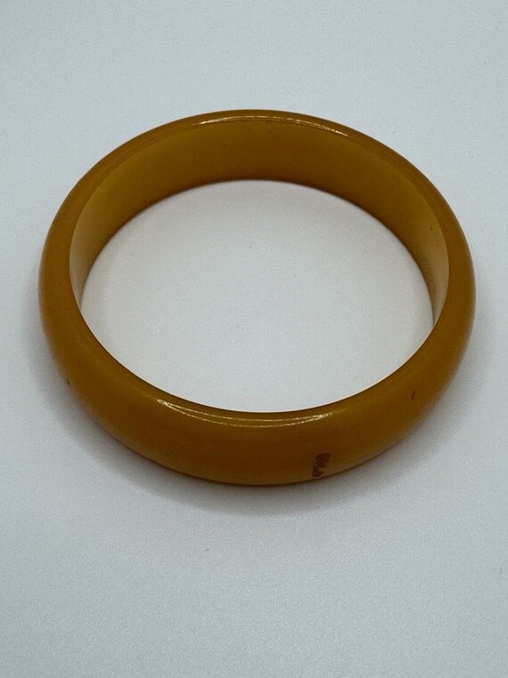 Vintage Art Deco Solid Orange Bakelite Bangle Bra… - image 2