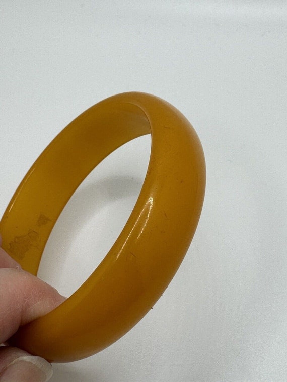 Vintage Art Deco Solid Orange Bakelite Bangle Bra… - image 5