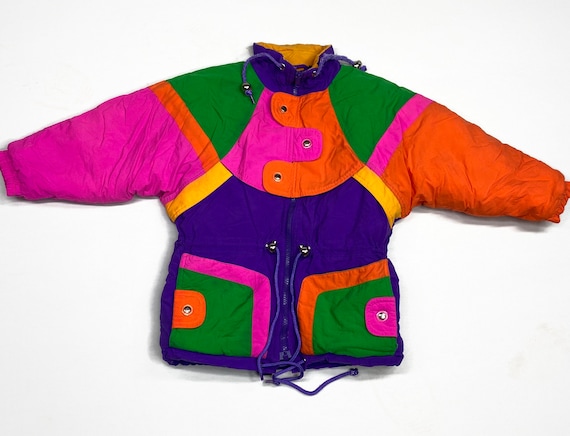 Vintage Andy Johns Kids Puffer Color Block Jacket