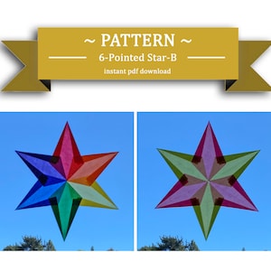 Tutorial, Instructions for Making a Window Star, Sun Catcher, Waldorf Star.  Instant PDF download.  Printer required. 6-Pointed Star-B