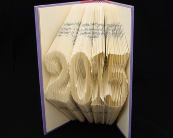 2015 -- Happy New Year --  Folded Book Art Sculpture