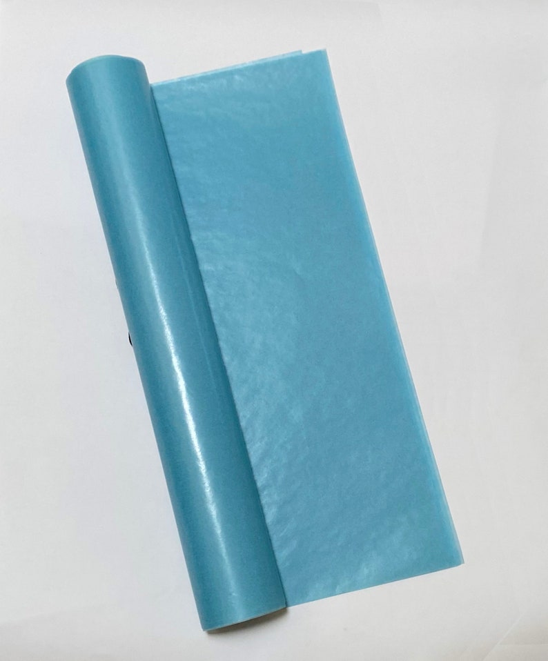 Single Sheet of Light Blue Translucent Wax Paper for Crafts and Gift Wrapping Approx 19 inch x 27 inch image 2