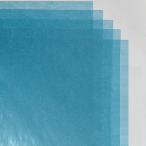 Single Sheet of Light Blue Translucent Wax Paper for Crafts and Gift Wrapping Approx 19 inch x 27 inch image 3